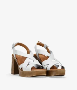 Outlet Bosanova Sandalias de tacón blancas en piel