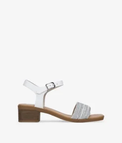 Sale Bosanova Sandalias de tacón blancas con brillantes