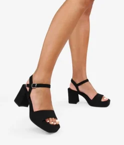 Outlet Bosanova Sandalias de tacón cuadrado negras