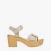 Best Bosanova Sandalias de tacón efecto esparto beige con hebillas
