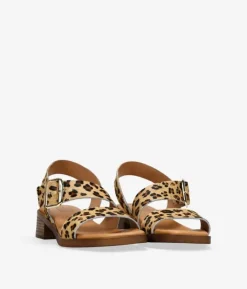 Clearance Bosanova Sandalias de tacón leopardo en piel