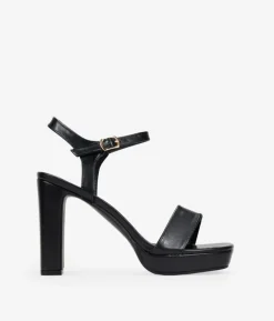 Discount Bosanova Sandalias de tacón negras con pulsera y hebilla
