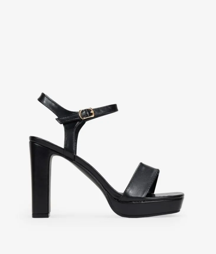 Discount Bosanova Sandalias de tacón negras con pulsera y hebilla