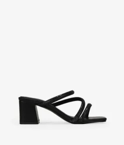 Outlet Bosanova Sandalias de tacón negras con brillantes