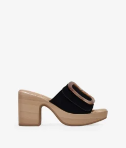 Outlet Bosanova Sandalias de tacón negras con hebilla grande