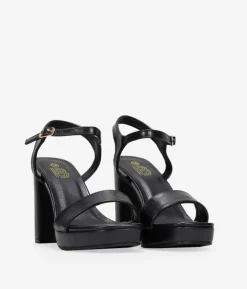 Discount Bosanova Sandalias de tacón negras con pulsera y hebilla