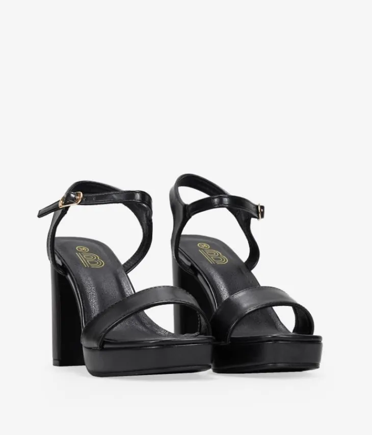 Discount Bosanova Sandalias de tacón negras con pulsera y hebilla