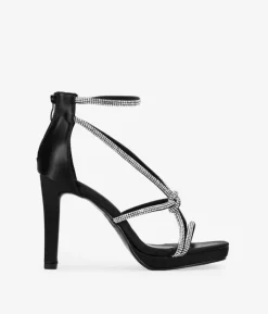 Best Bosanova Sandalias de tacón negras con brillantes