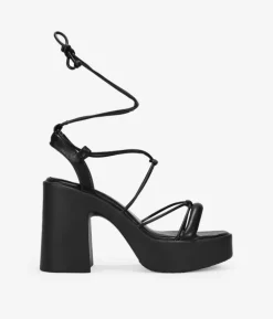 Sale Bosanova Sandalias de tacón negras con cuerdas