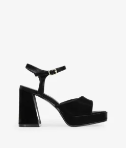 Discount Bosanova Sandalias de tacón negras con pulsera y hebilla