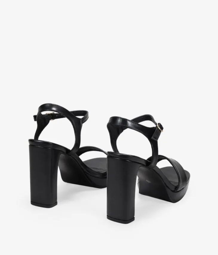Discount Bosanova Sandalias de tacón negras con pulsera y hebilla