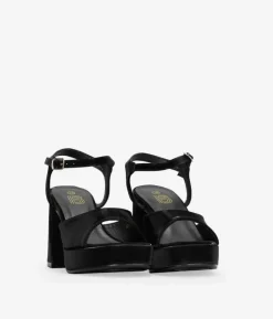 Discount Bosanova Sandalias de tacón negras con pulsera y hebilla