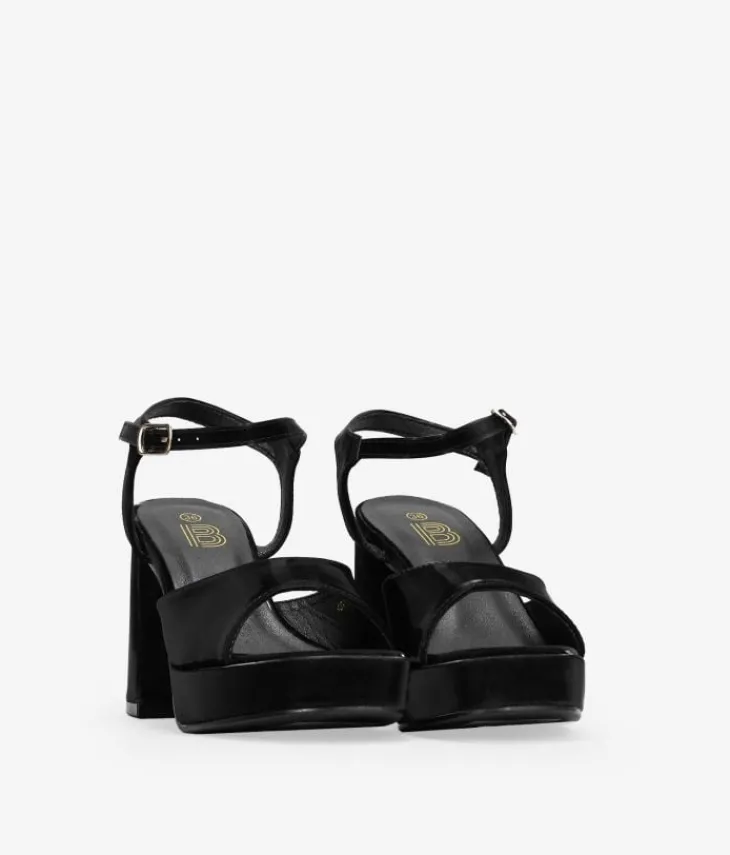 Discount Bosanova Sandalias de tacón negras con pulsera y hebilla