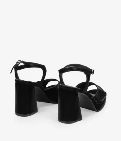 Discount Bosanova Sandalias de tacón negras con pulsera y hebilla