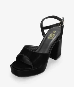 Discount Bosanova Sandalias de tacón negras con pulsera y hebilla