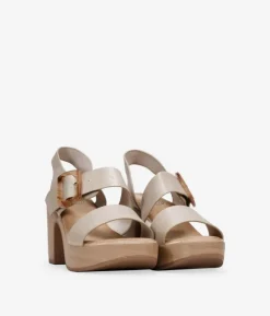 Discount Bosanova Sandalias de tacón taupe con hebilla