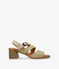 Discount Bosanova Sandalias de tacón taupe en piel con hebilla