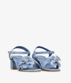 New Bosanova Sandalias de tacón tejanas con flor