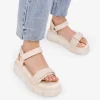 Discount Bosanova Sandalias deportivas beige con velcros y plataforma