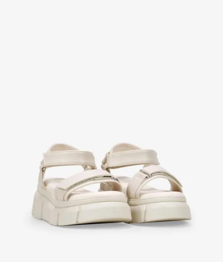 Discount Bosanova Sandalias deportivas beige con velcros y plataforma