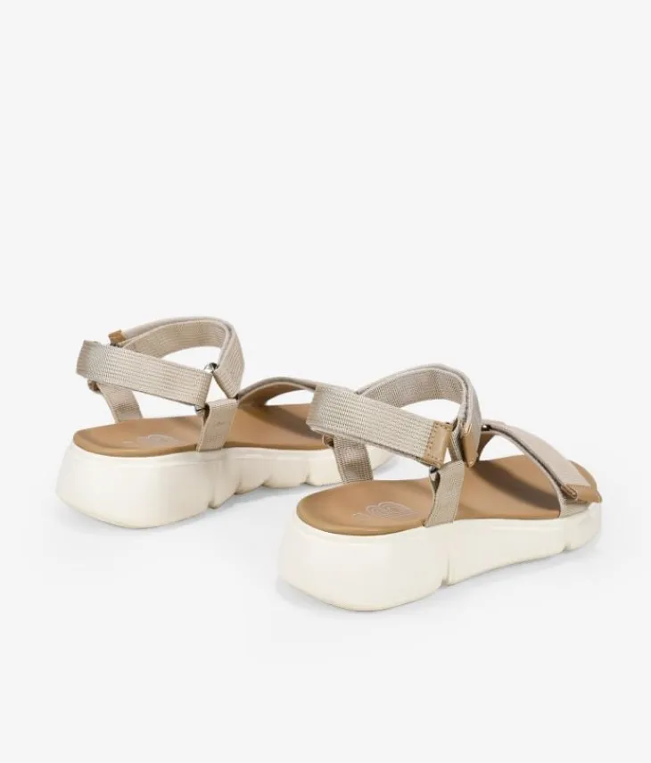 Discount Bosanova Sandalias deportivas beige con velcro