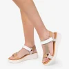 Discount Bosanova Sandalias deportivas de piel beige con cuña