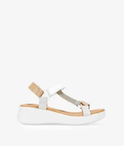 Discount Bosanova Sandalias deportivas de piel beige con cuña
