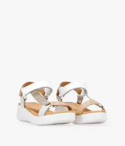 Discount Bosanova Sandalias deportivas de piel beige con cuña