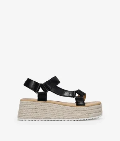 Discount Bosanova Sandalias deportivas negras con plataforma de esparto