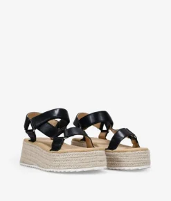 Discount Bosanova Sandalias deportivas negras con plataforma de esparto