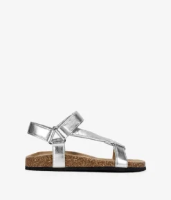 Outlet Bosanova Sandalias deportivas plateadas con velcro