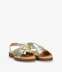 Sale Bosanova Sandalias doradas en piel con trenzado