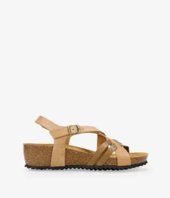 Clearance Bosanova Sandalias en piel marrón con tiras cruzadas