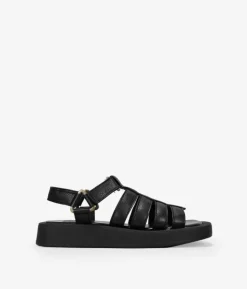 Clearance Bosanova Sandalias en piel negra con plataforma