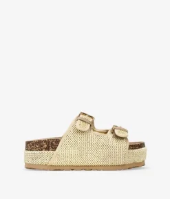 Clearance Bosanova Sandalias esparto beige con plataforma y hebillas