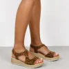 Best Bosanova Sandalias leopardo piel con cuña