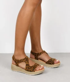 Best Bosanova Sandalias leopardo piel con cuña