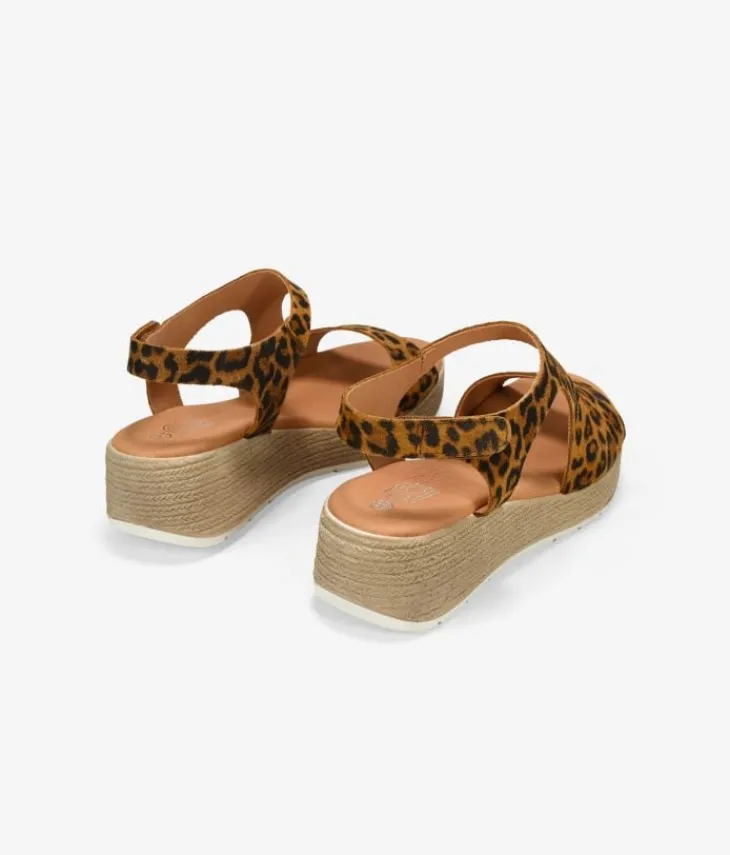 Best Bosanova Sandalias leopardo piel con cuña