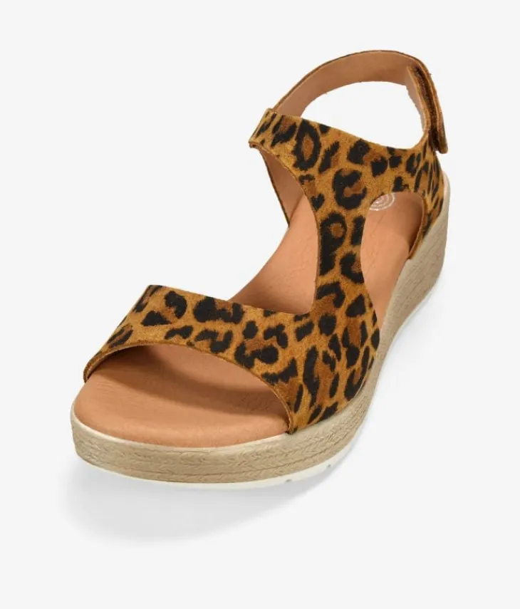 Best Bosanova Sandalias leopardo piel con cuña