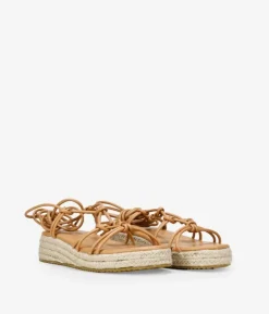 Sale Bosanova Sandalias marrones con cuña de esparto