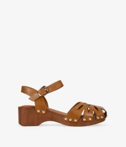 Discount Bosanova Sandalias marrones con suela de madera