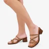 Discount Bosanova Sandalias marrones en piel con tacón