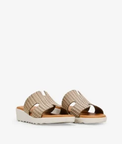 Clearance Bosanova Sandalias marrones en piel con cuña