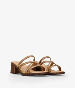Discount Bosanova Sandalias marrones en piel con tacón