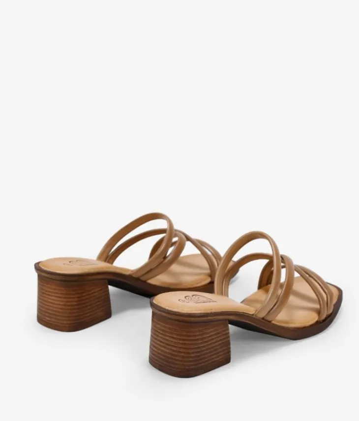Discount Bosanova Sandalias marrones en piel con tacón