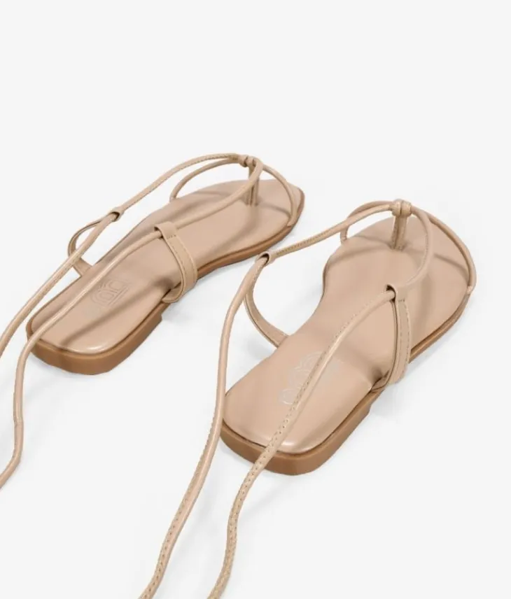 Clearance Bosanova Sandalias marrones planas con cuerdas