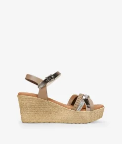 Best Bosanova Sandalias mde piel marrones con cuña de esparto