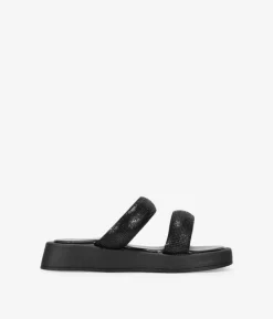 Clearance Bosanova Sandalias negras con brillantes y plataforma