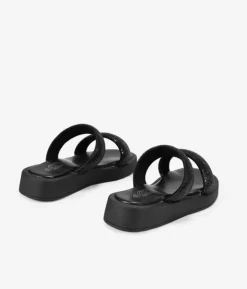 Clearance Bosanova Sandalias negras con brillantes y plataforma