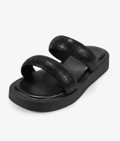 Clearance Bosanova Sandalias negras con brillantes y plataforma